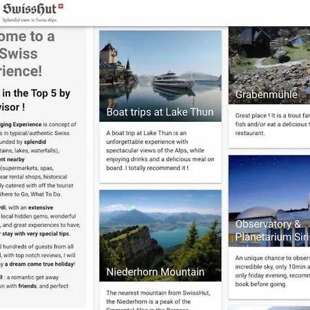 Thun Alps Scenic Views And Concierge By Swisshut * Sigriswil